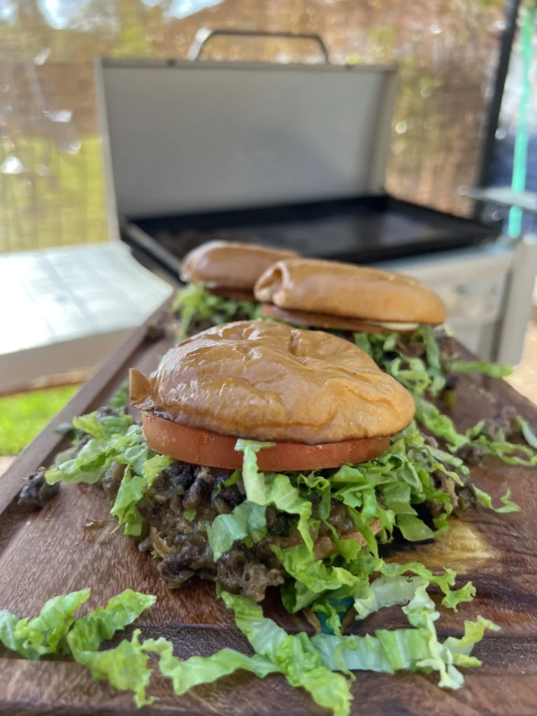 chopped cheese on the cutting board