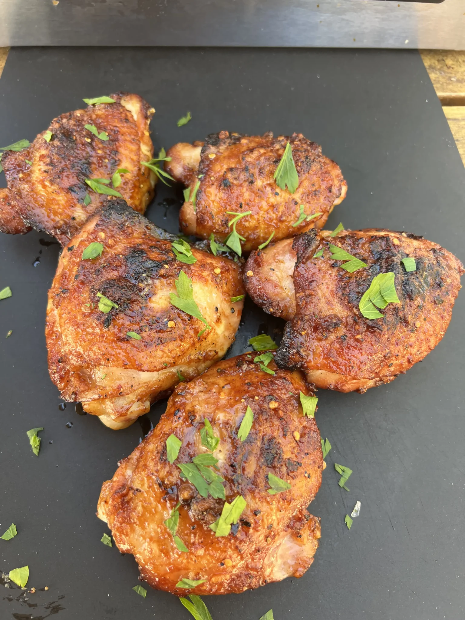 firecracker chicken on a cutting board