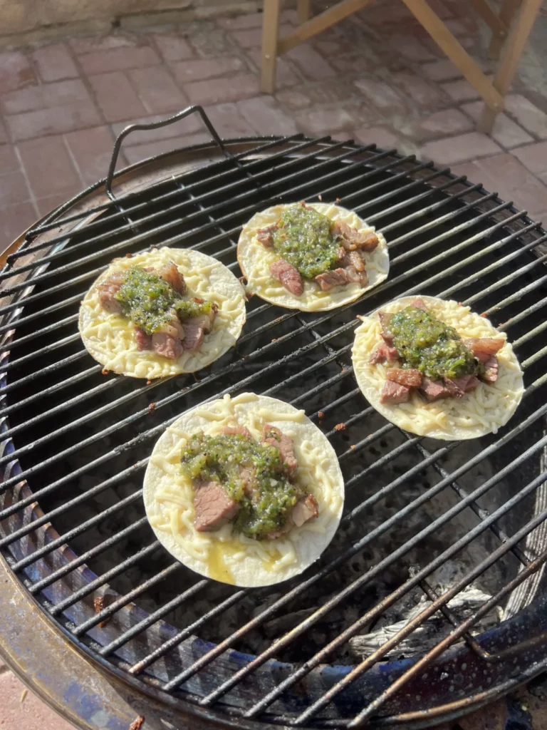 picanha tacos on the grill