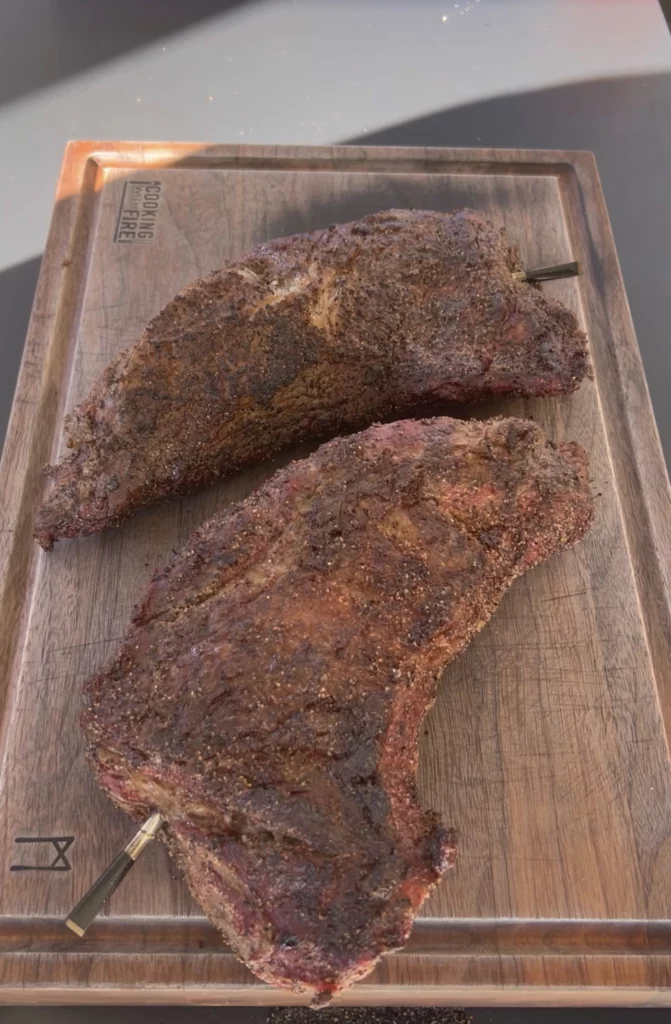 tri-tip on a cutting board