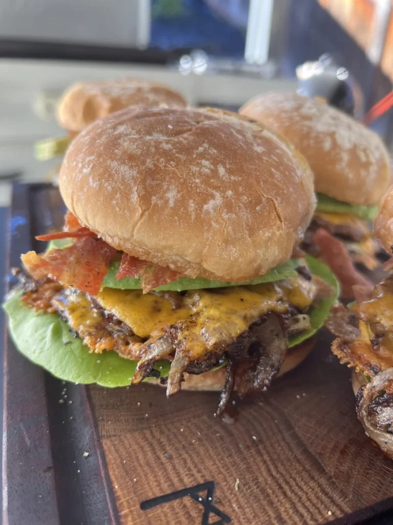 bacon avocado smash burgers