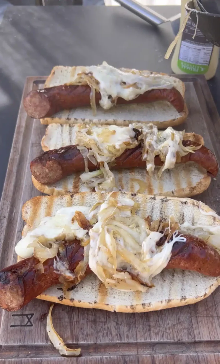 Grilled Kielbasa Sausage W/ Cheese Loaded Onions