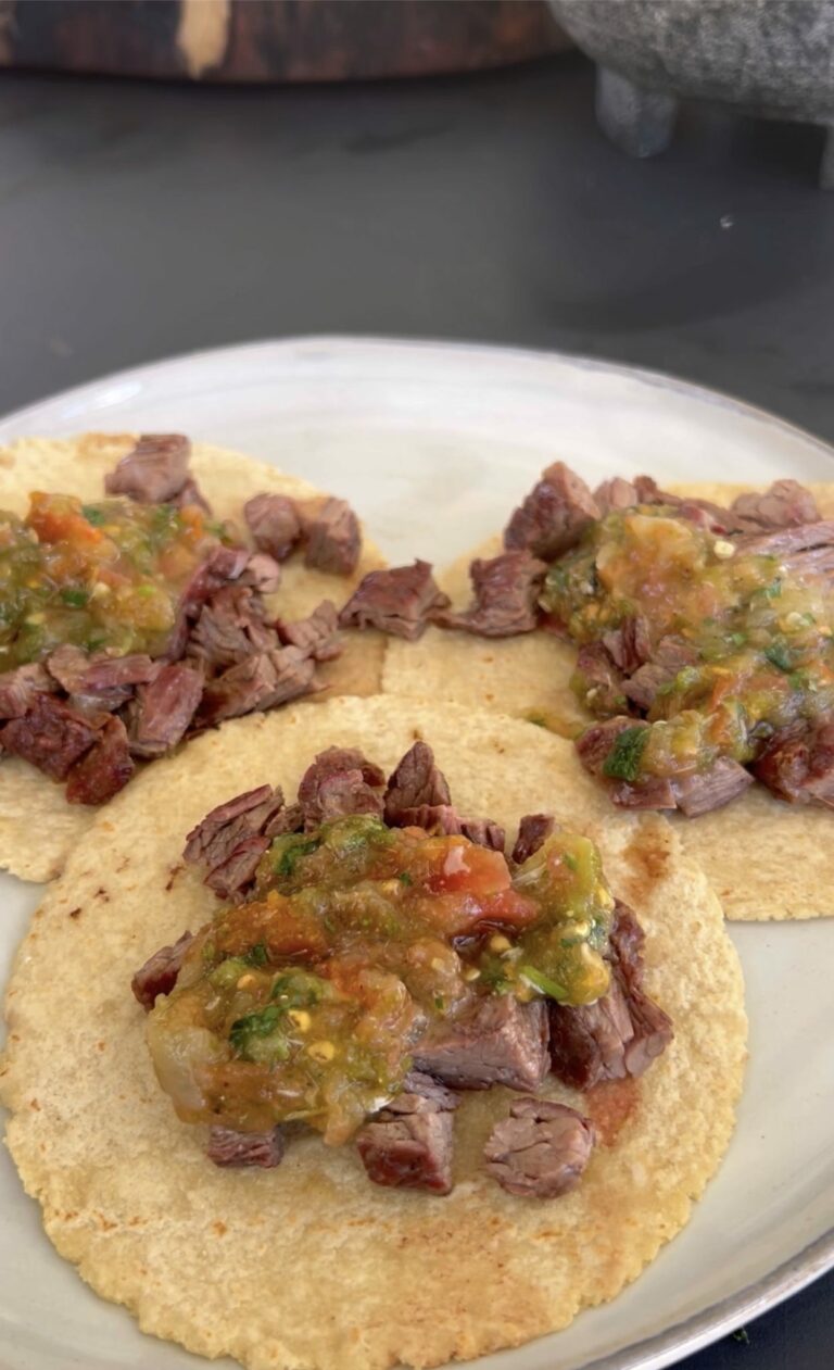 Carne Asada Tacos W/ a fire Roasted Salsa