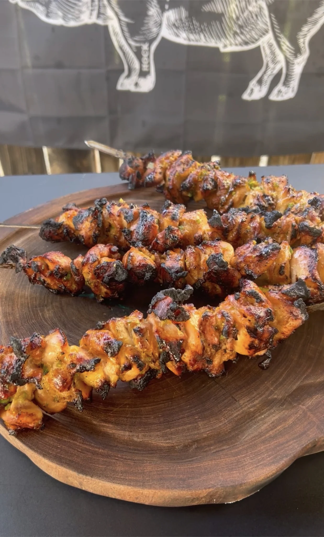 smoked chicken skewers