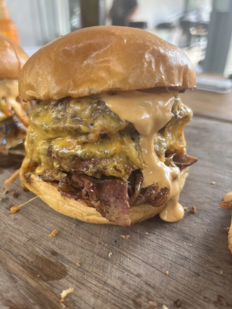 giant double cheeseburger