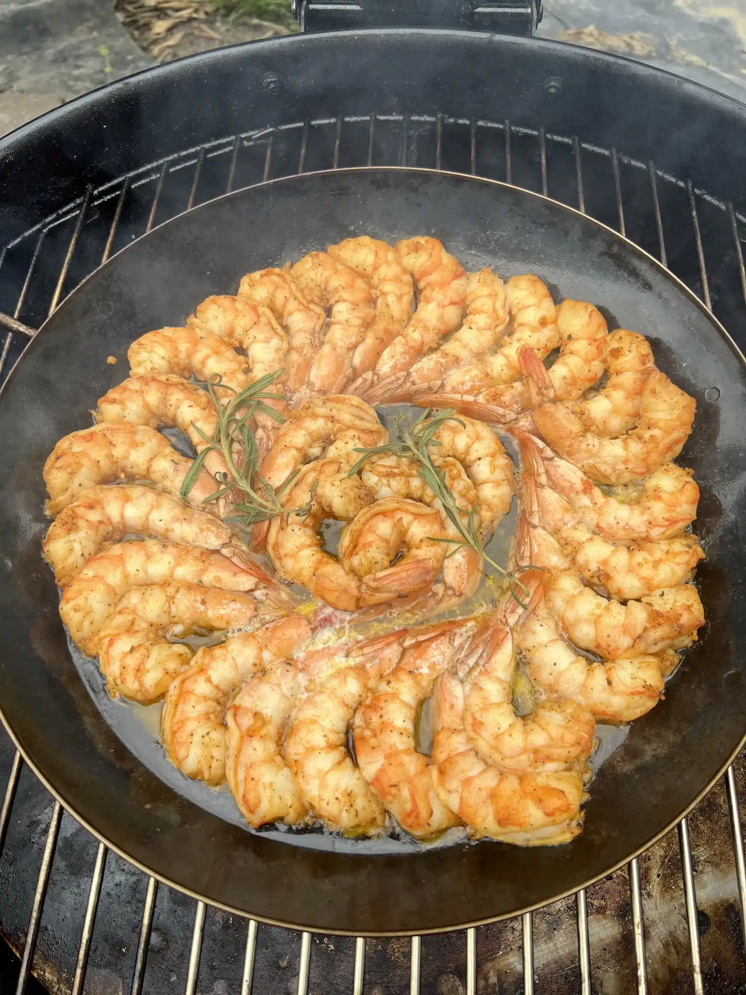 garlic butter smoked shrimp