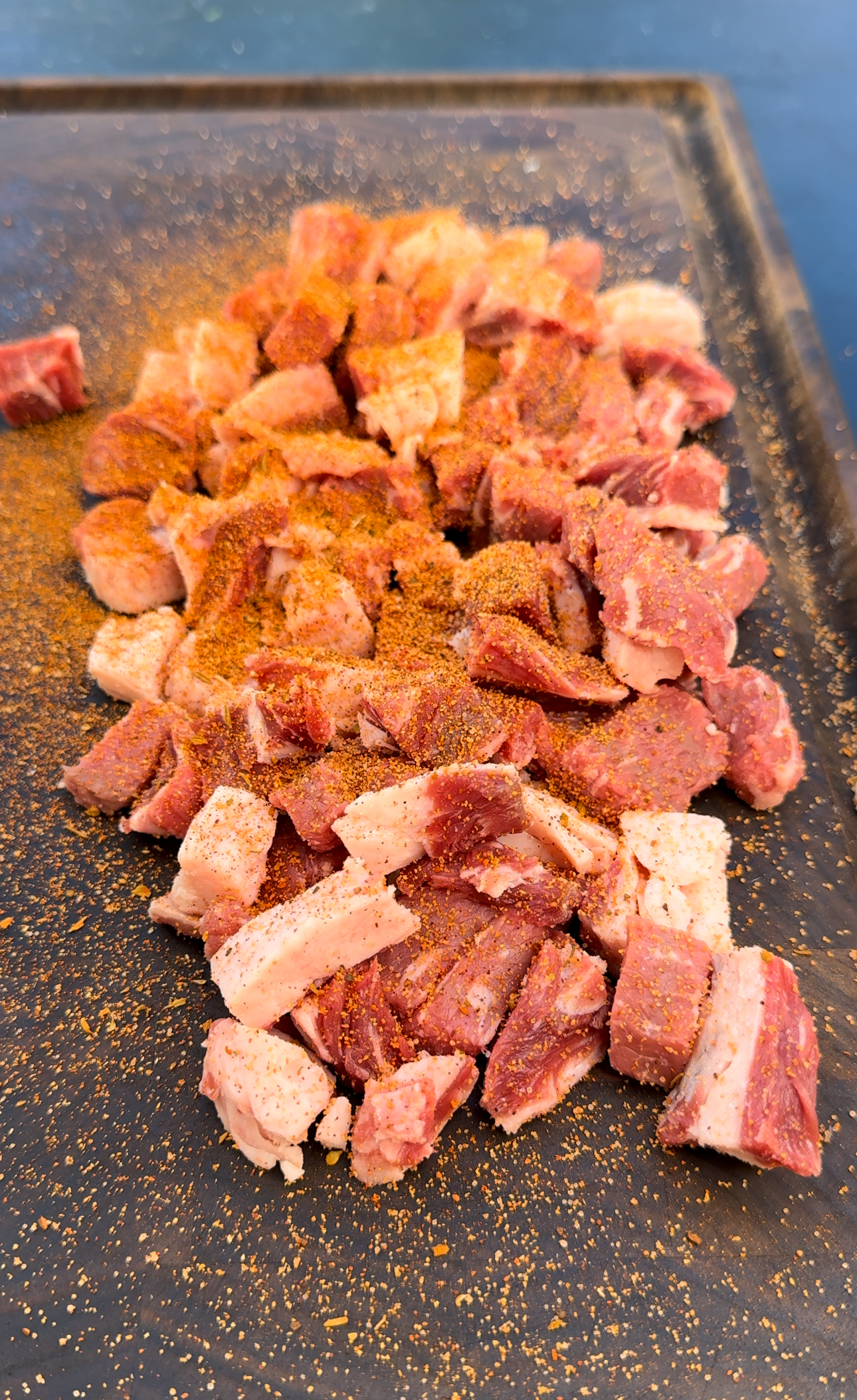 steak on the griddle top