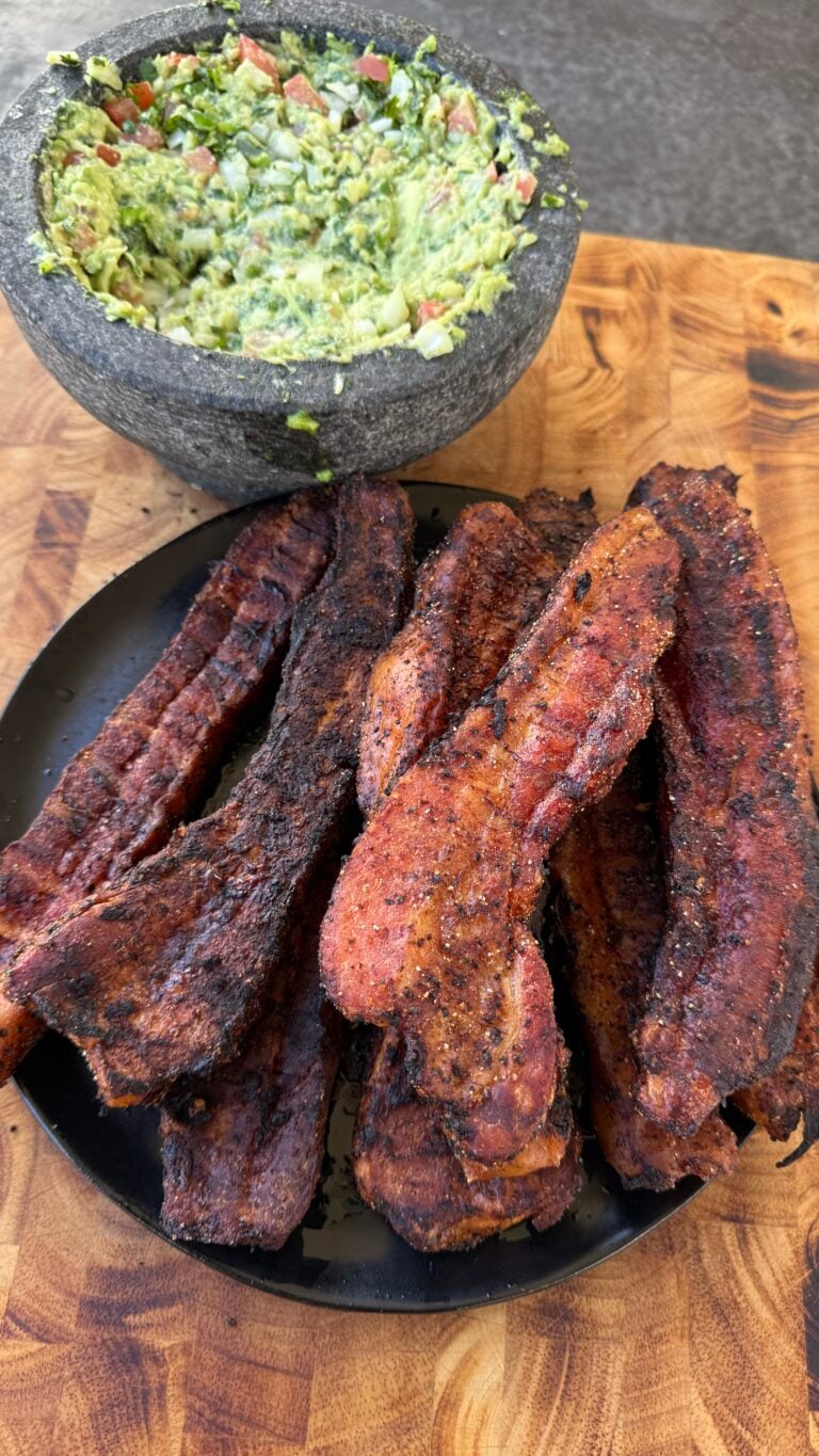 Smoked and Fried Chicharrones with Guacamole
