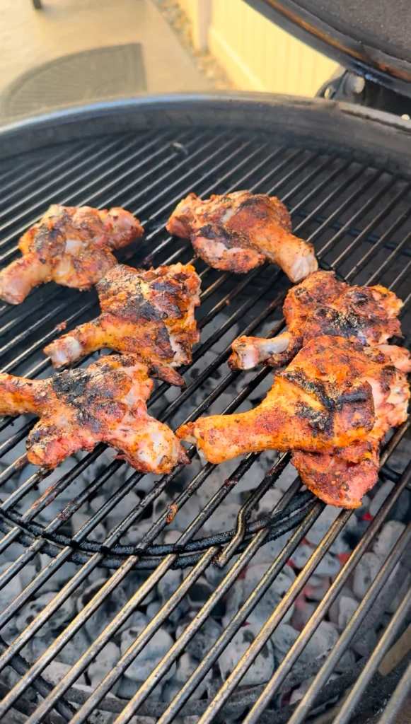 grilling the butterflied chicken