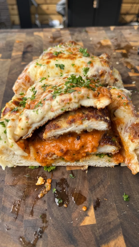 parmesan chicken bread boat