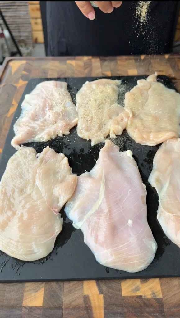 prepped chicken cutlets