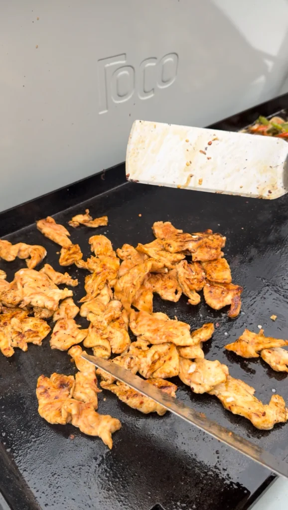 cooking the chicken on the loco griddle