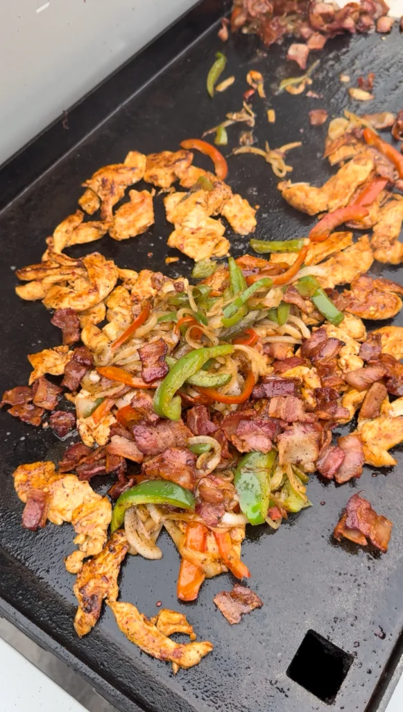 chicken bacon ranch sub ingredients on the griddle