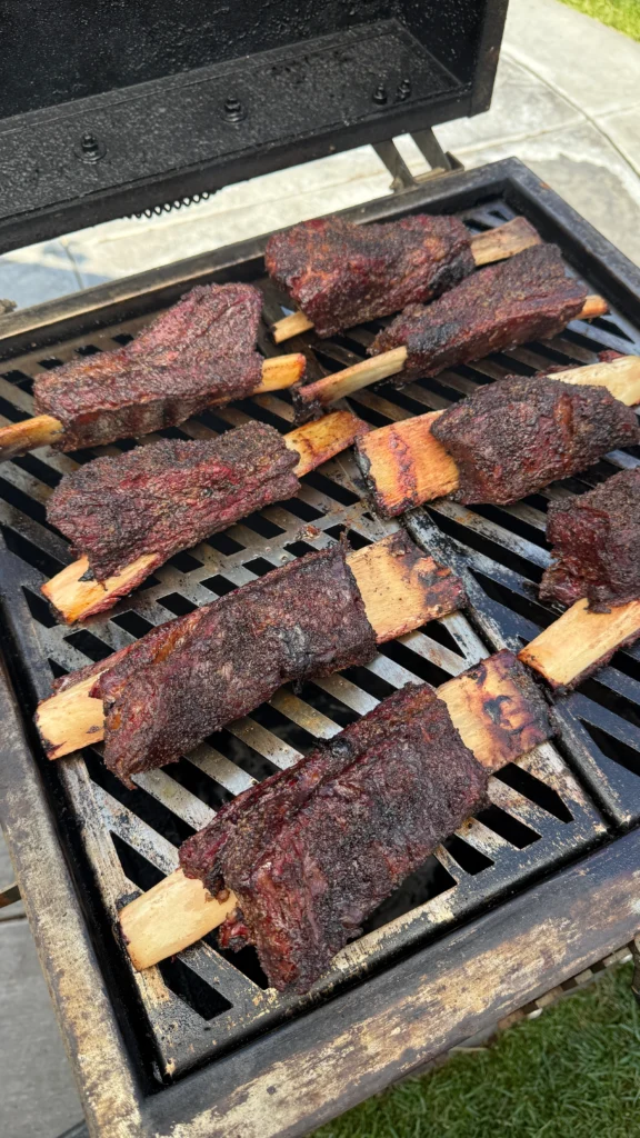 hot and fast ribs on a cooker