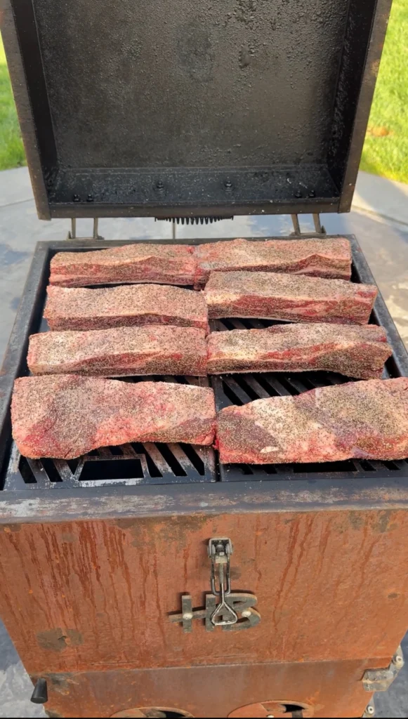 smoking ribs on a smoker