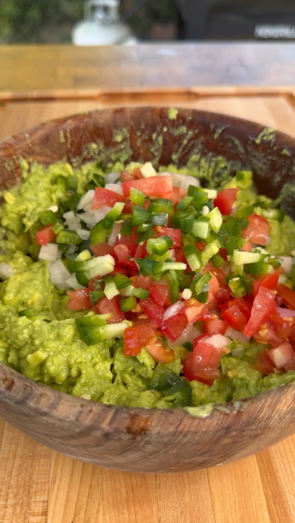 fresh guacamole in a bowl