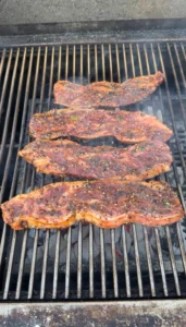 teriyaki beef ribs on the grill