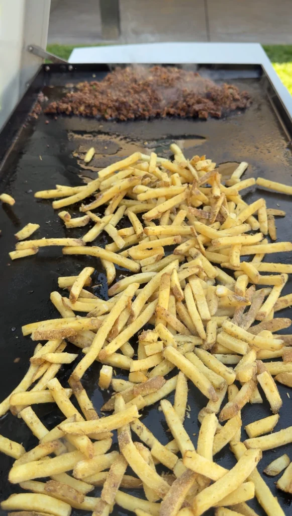 cooking the french fries 