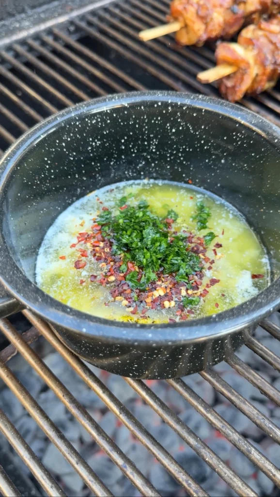 lemon pepper sauce on the grill