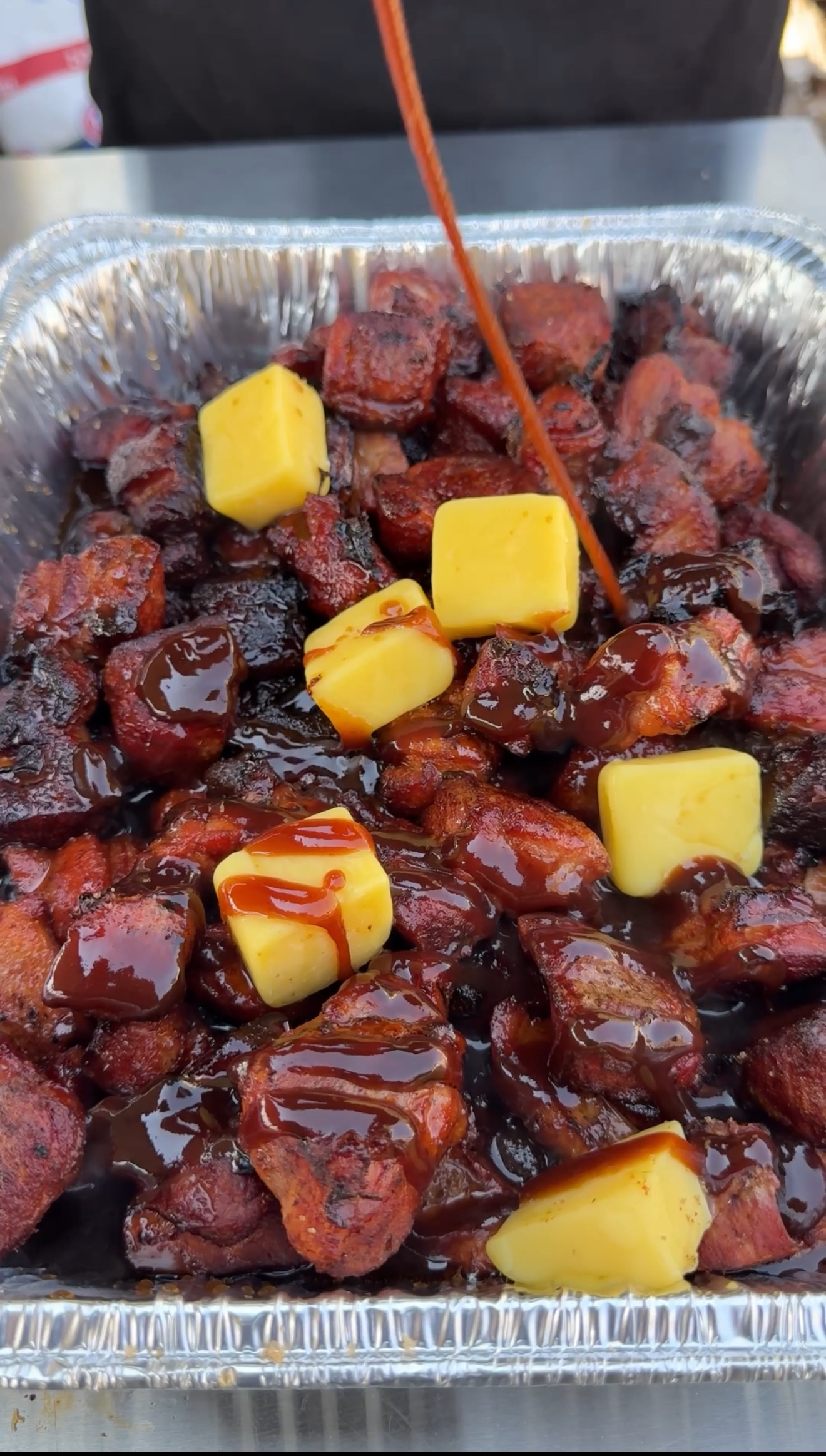 almost finished pork belly burnt ends