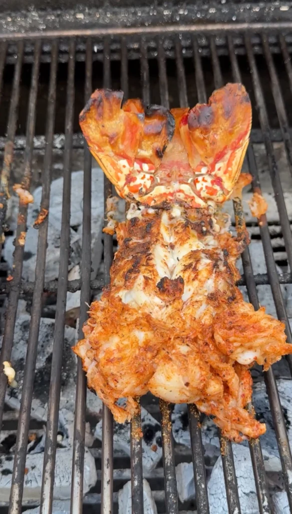grilled lobster on the grill