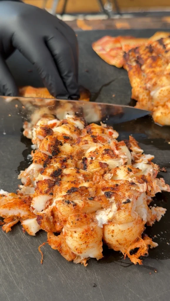 chopped up lobster tail for the quesadillas