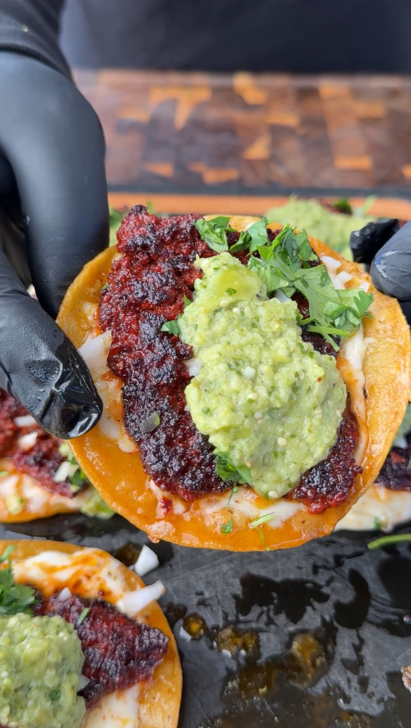 easy chorizo tacos in a hand