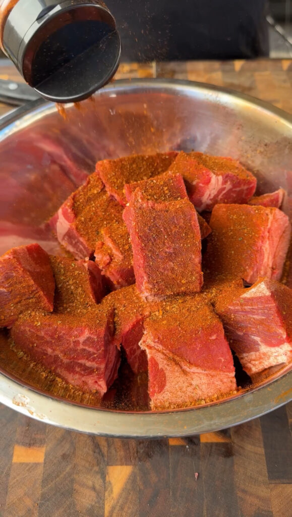 seasoned chuck steak for the barbacoa