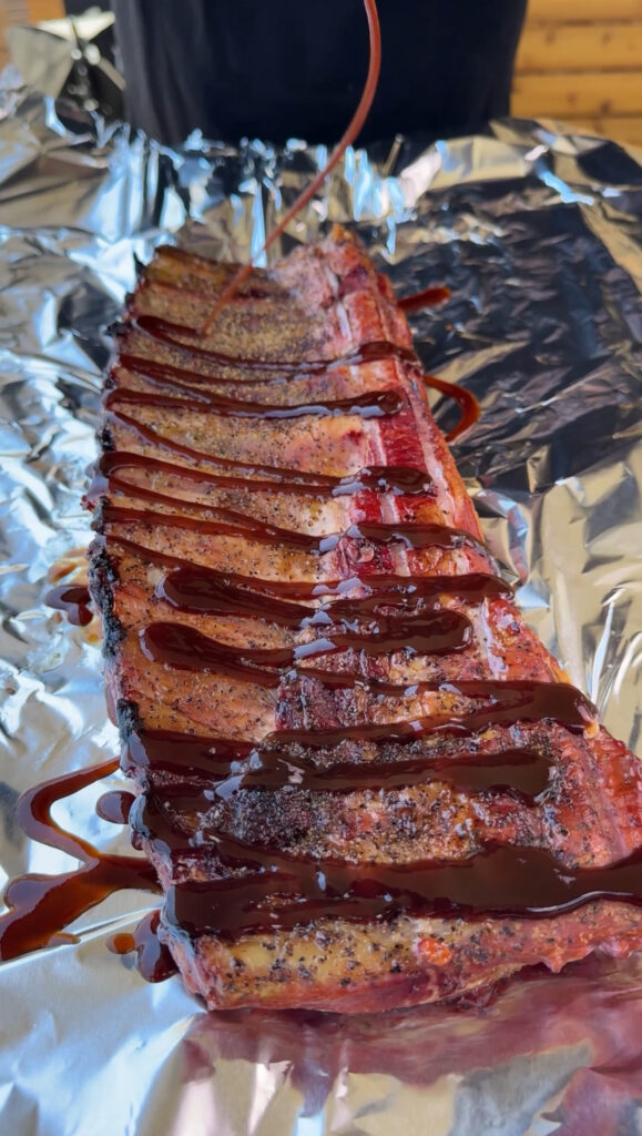 low and slow in the foil on a cutting board