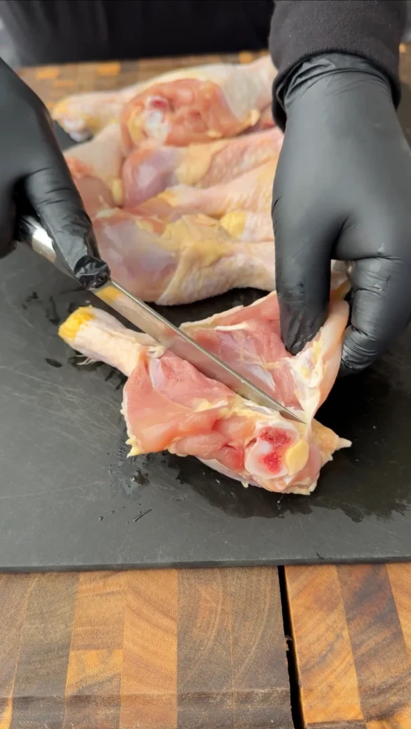 butterflying the chicken drum sticks