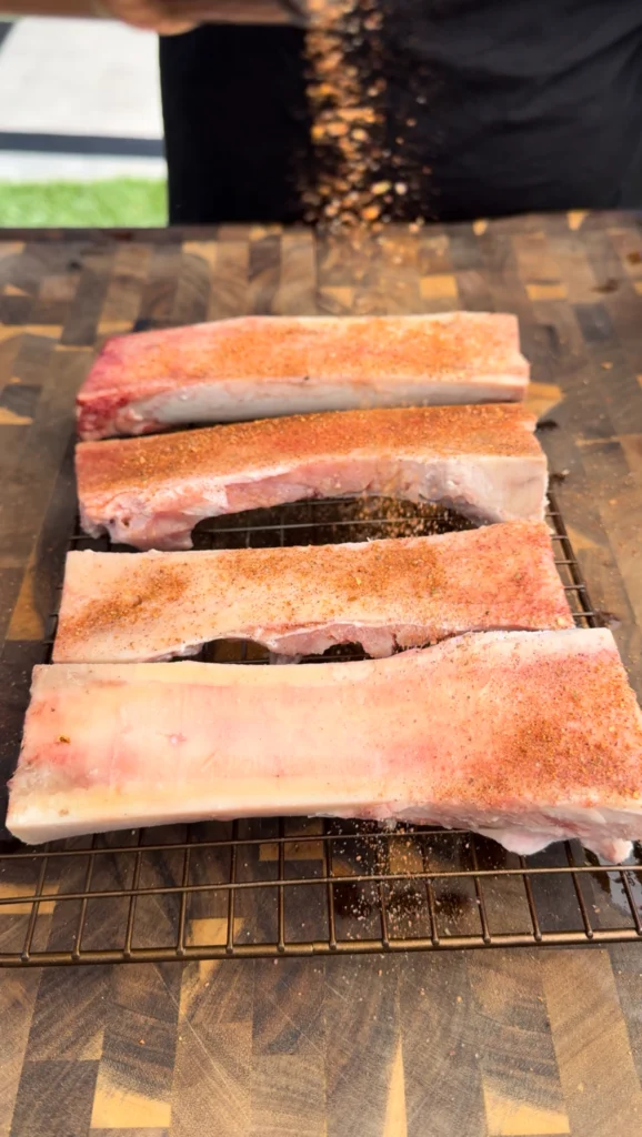 raw bone marrow on a tray