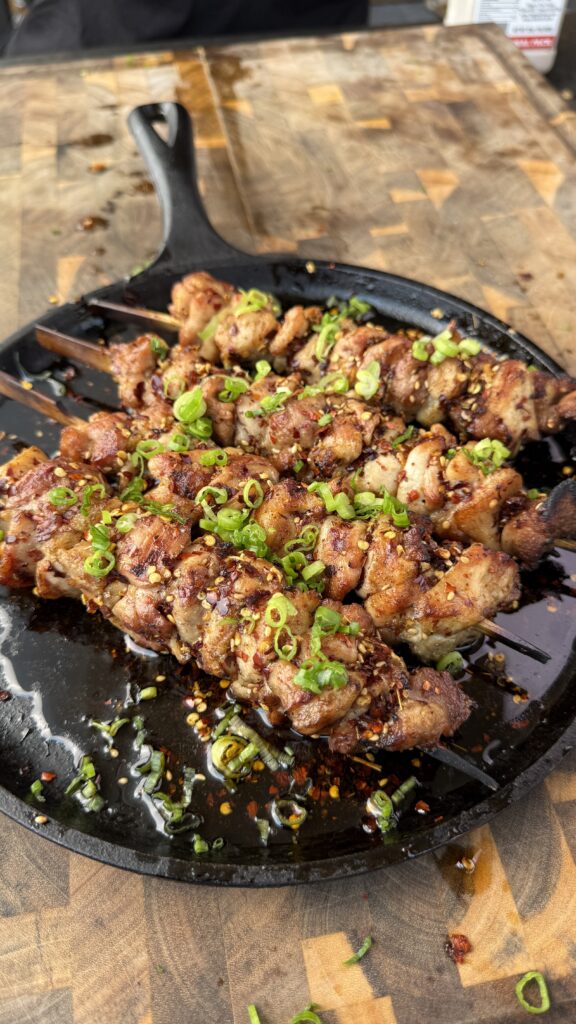 chili oil chicken skewers