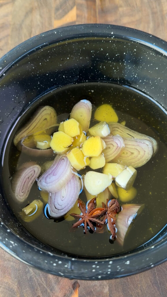 ingredients for the chili oil in a bowl