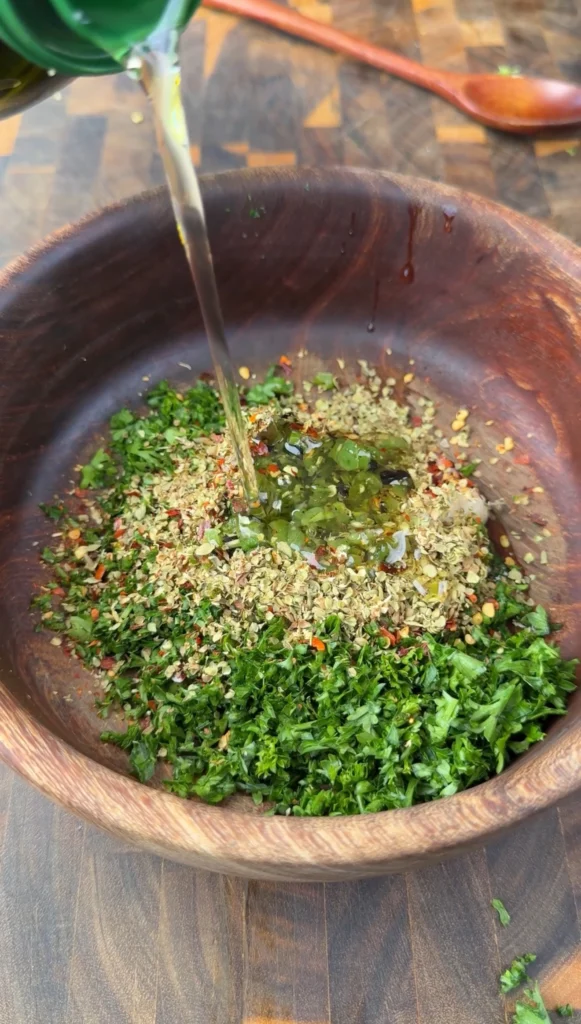 fresh home made chimichurri