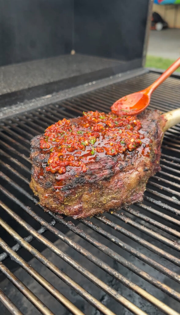 ribeye with the compound butter