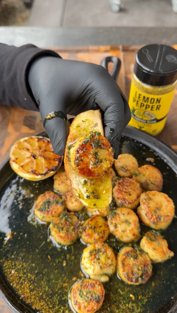 lemon pepper butter scallops
