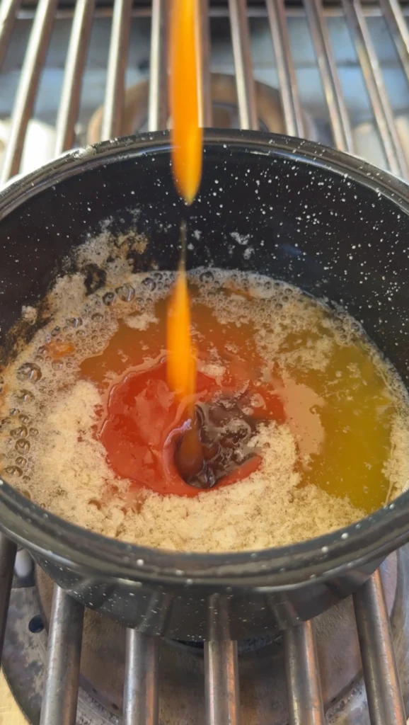 hot honey glaze over the smoker