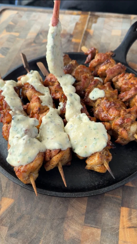 garlic parmesan chicken skewers