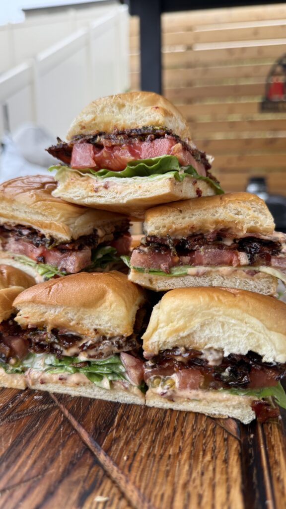 candied bacon blt sliders