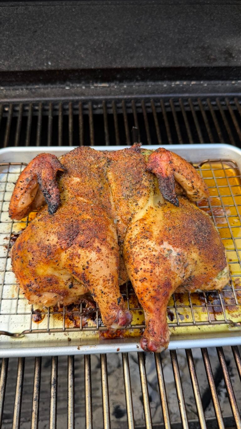 Garlic Herb Butter Spatchcock Roasted Chicken