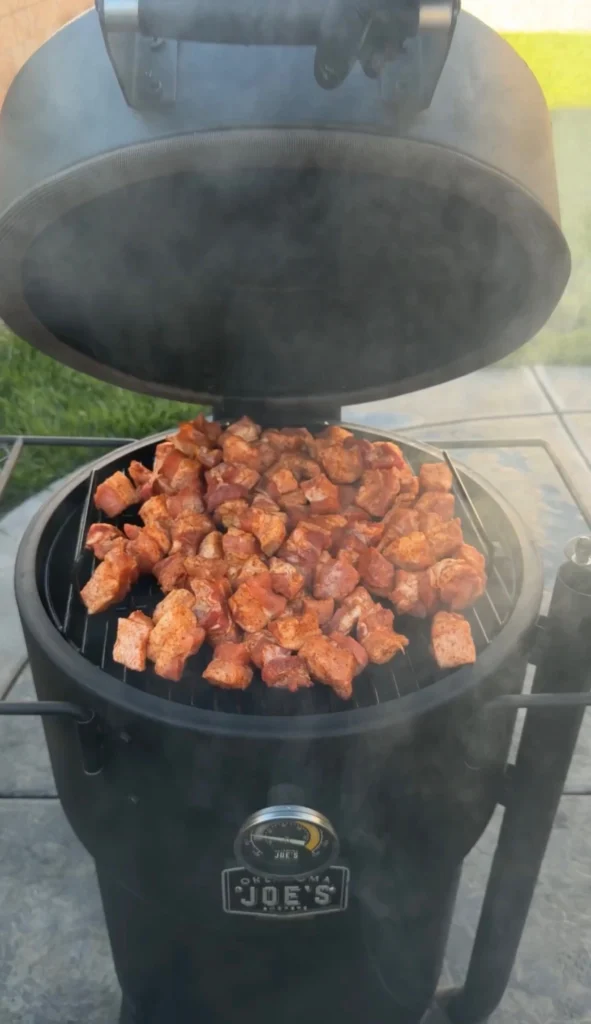 smoking pork belly in an oklahoma joe