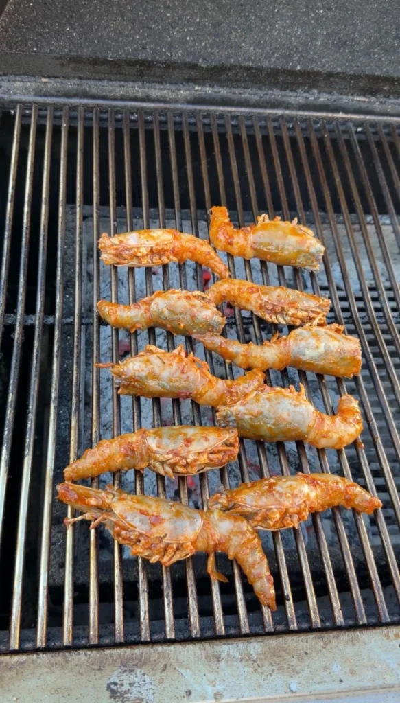 prawns on the grill