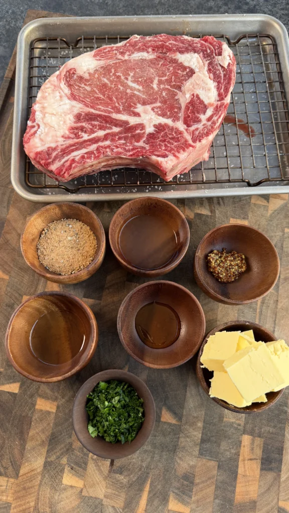 ribeye steak ingredients with butter ingredients