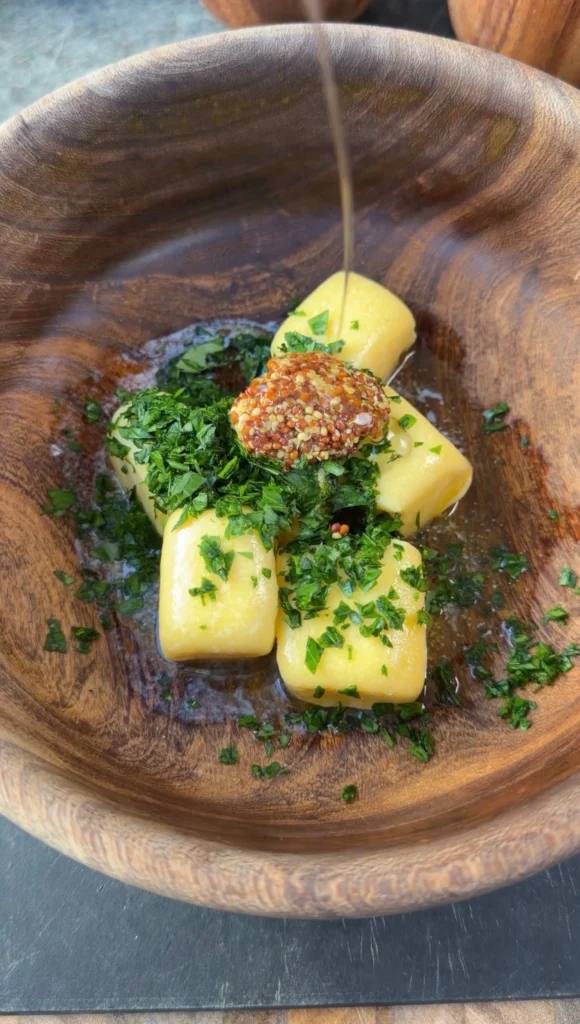 truffle butter in a wooden bowl