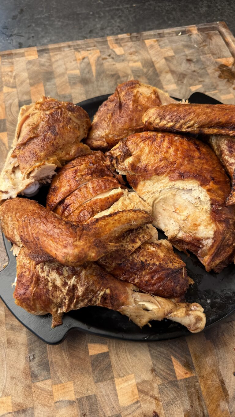 sliced fried turkey