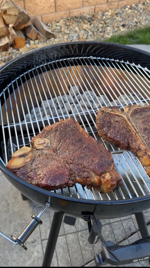 steaks over indirect heat 