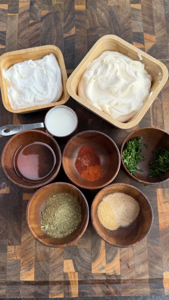 spices and seasonings for the sauce