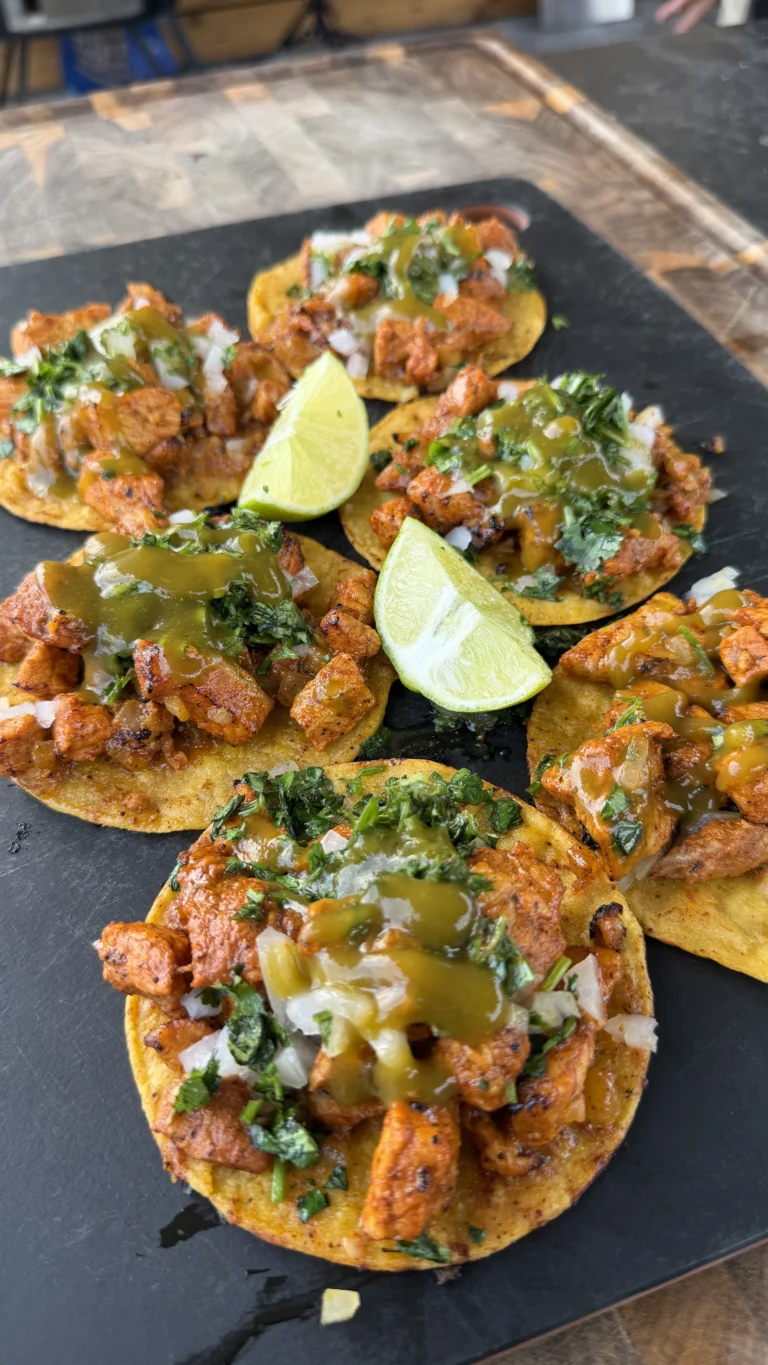 achiote tacos on a cutting board