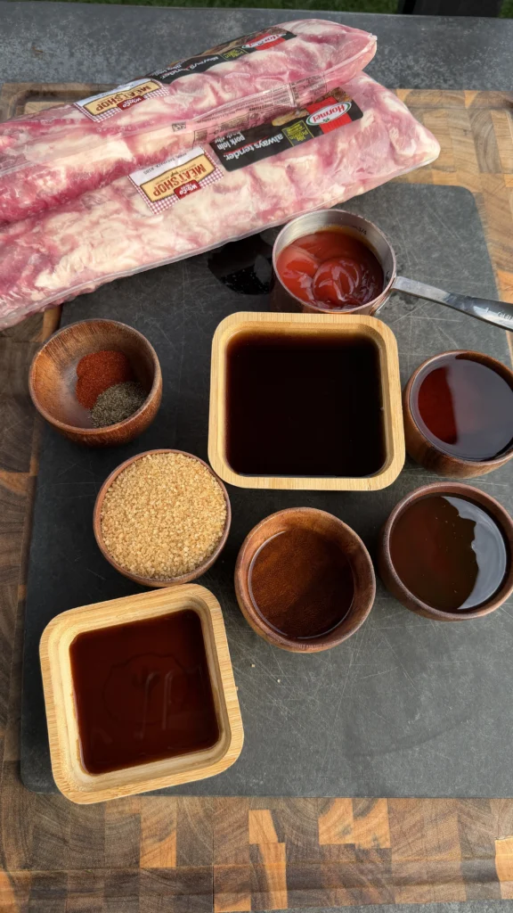 ingredients for the jack and coke ribs