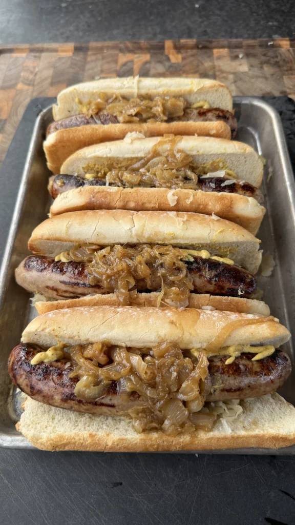 beer brats with sauerkraut